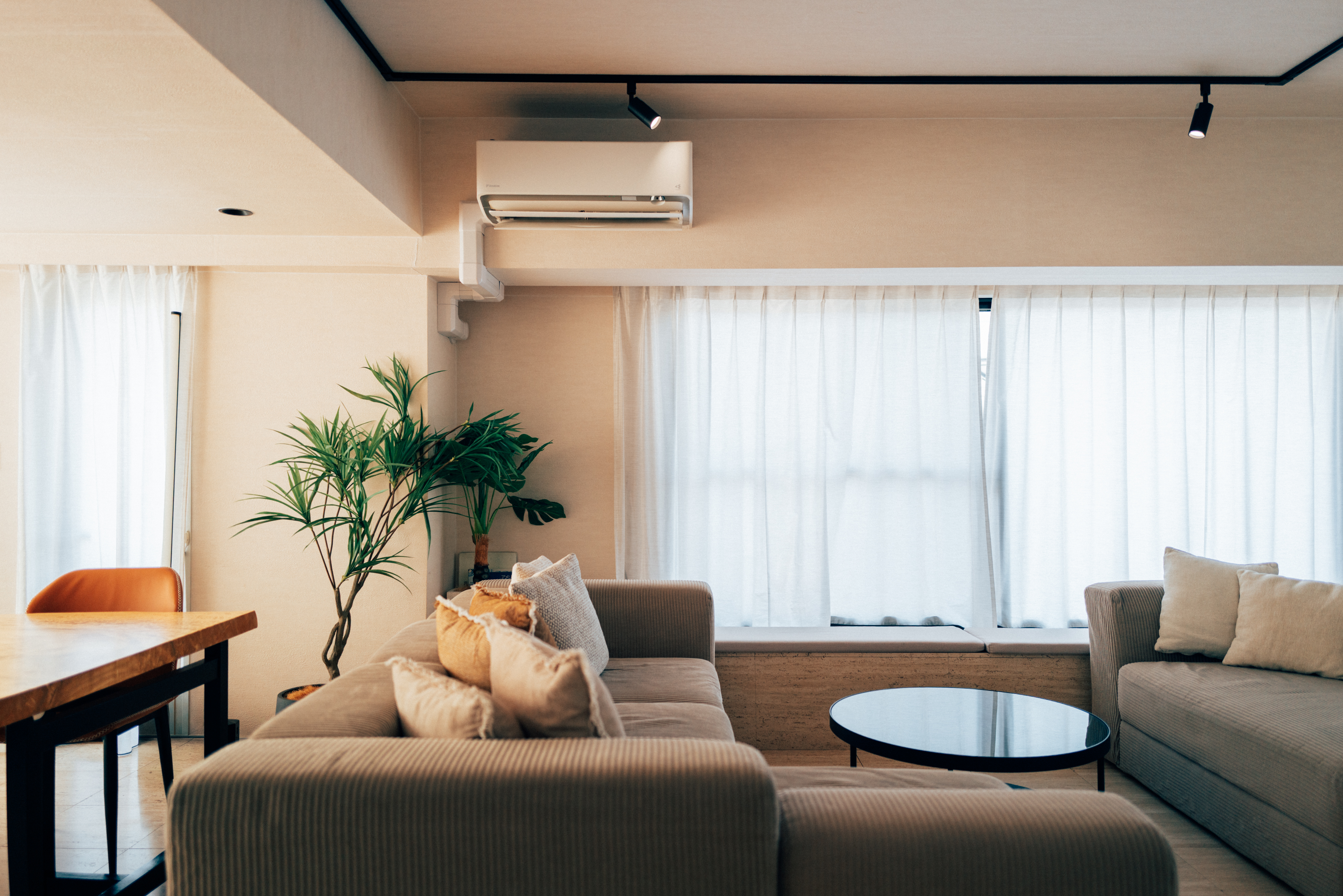 Sunlit shared living room at One Shibuya Hill